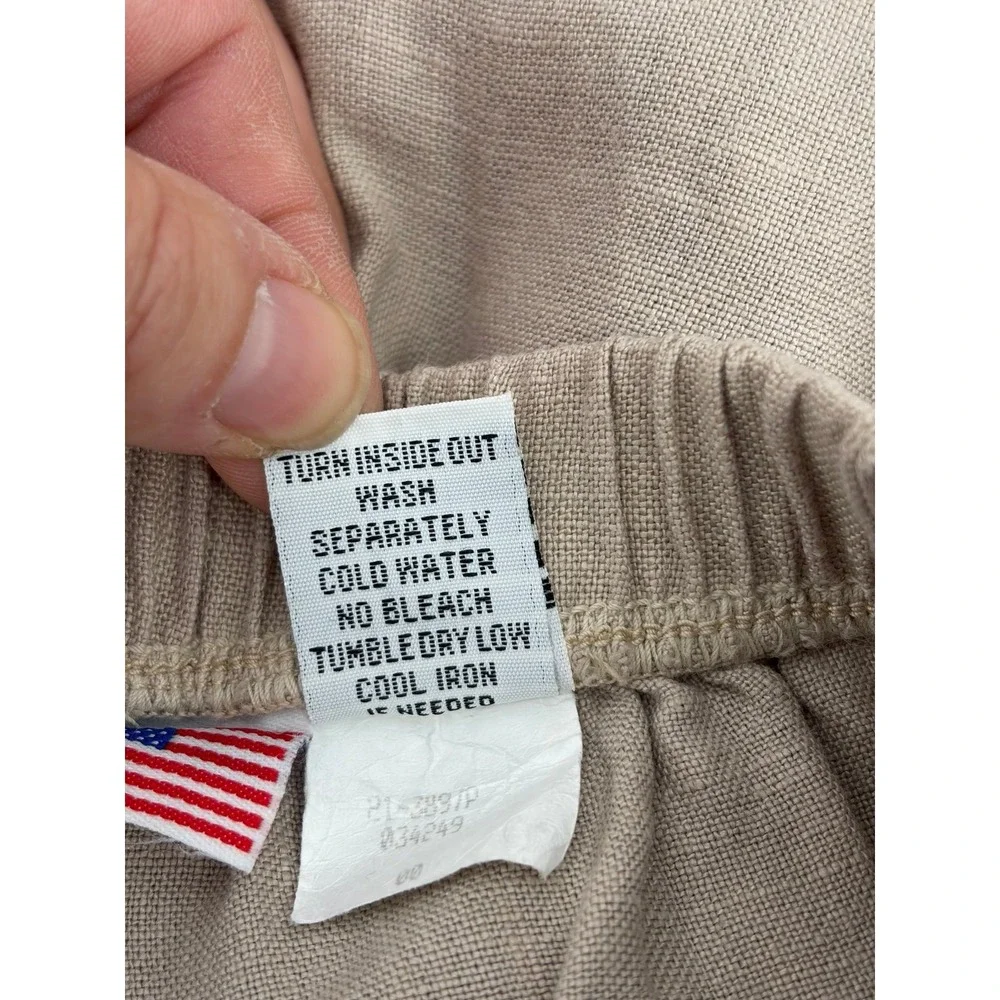Russ‎ Berens Shorts, Beige Linen Coastal Beach 90s Malibu, Made In USA, Size XS